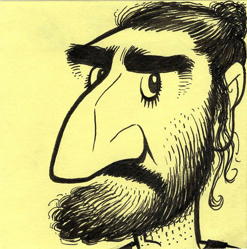 Guy with big nose and dark facial hair