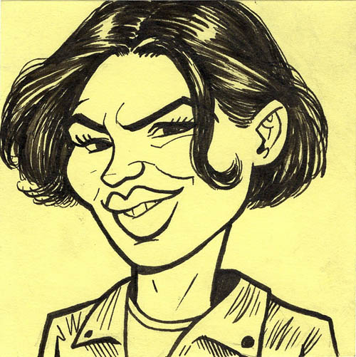 Karen Duffy as J.P. Shay caricature