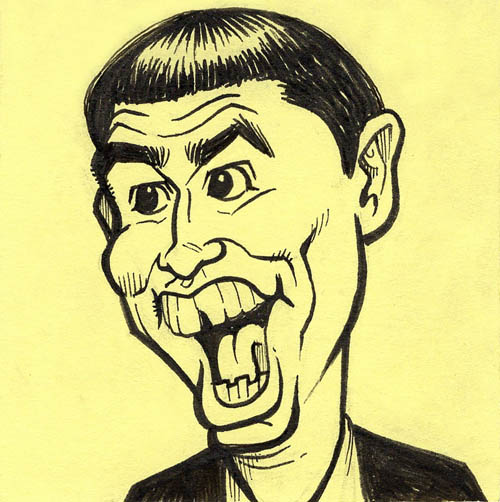 Jim Carrey as Lloyd Christmas caricature