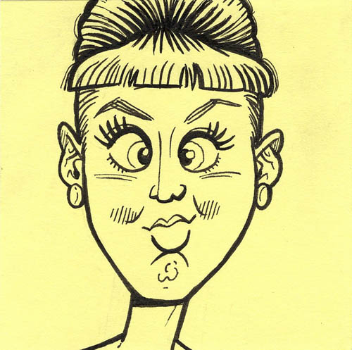 Cross-eyed Katy Perry caricature