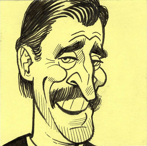 Jeopardy host Aaron Rodgers caricature