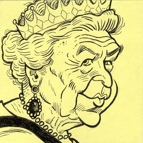 Queen Elizabeth caricature