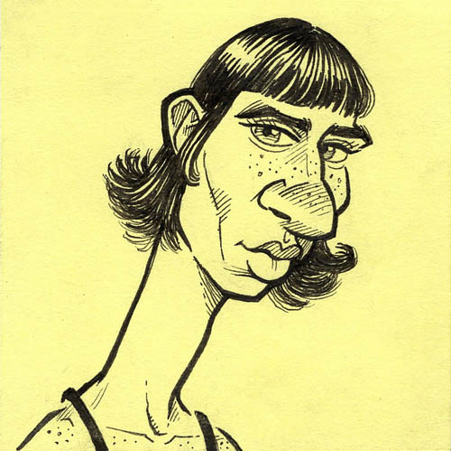 Long necked lady with short hair