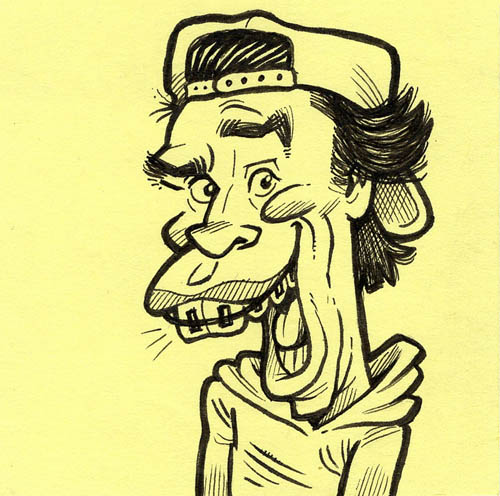 Goofy kid with braces wearing a hat