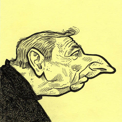 Old man with long nose