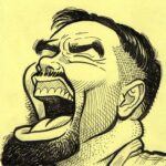 Man with beard laughing hard