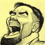 Man with beard laughing hard