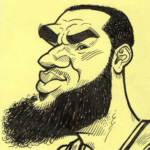 Smirking LeBron James caricature